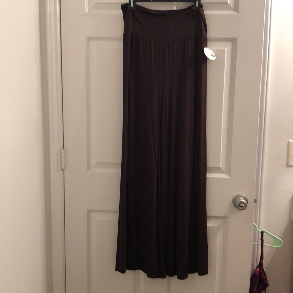 Brown stretchy palazzo pants
